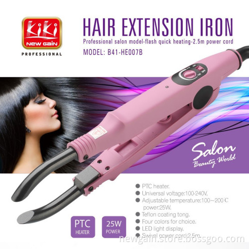 Universal voltage. PTC heater hair extension. Human hair extension. Hair extension iron